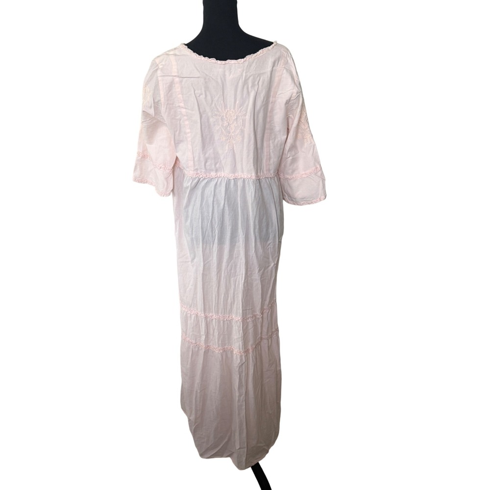 Soft Surroundings Anastasia Nightgown Dress Size M Pink Boho Romantic - Picture 4 of 8